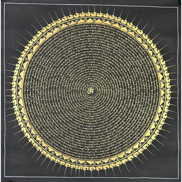 Om Mantra Mandala Large Thangka - Art Of Tibet
