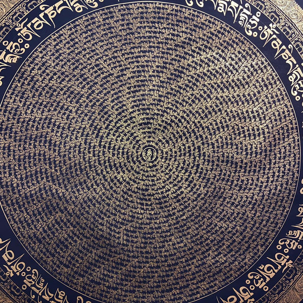 Om Mantra Mandala Large Thangka - Art Of Tibet