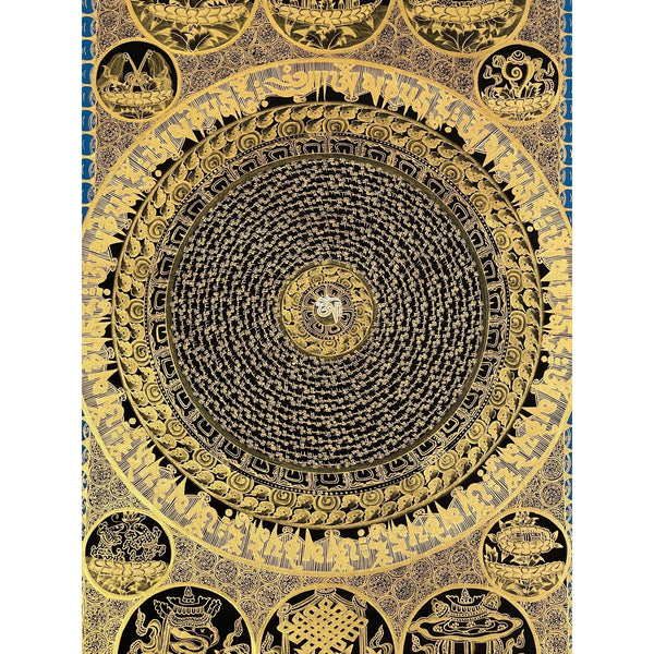 Om Mantra Mandala Large Thangka - Art Of Tibet