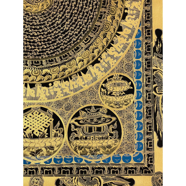 Om Mantra Mandala Large Thangka - Art Of Tibet