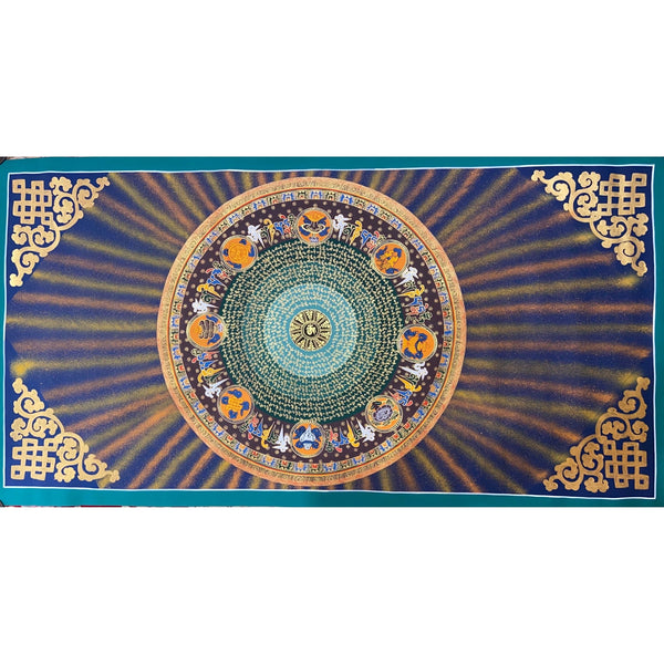 Om Mantra Mandala Large Thangka - Art Of Tibet