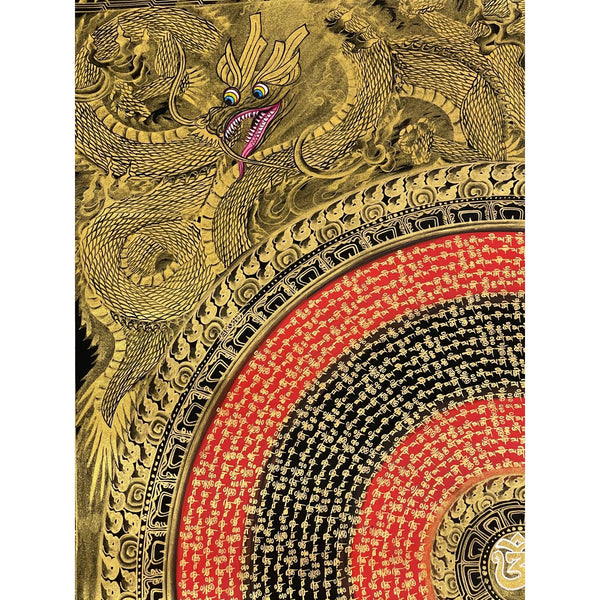 Om Mantra Mandala Large Thangka - Art Of Tibet