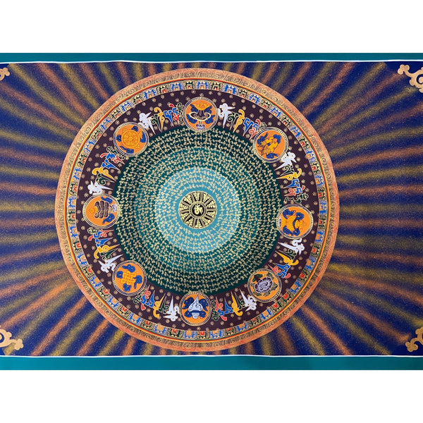 Om Mantra Mandala Large Thangka - Art Of Tibet
