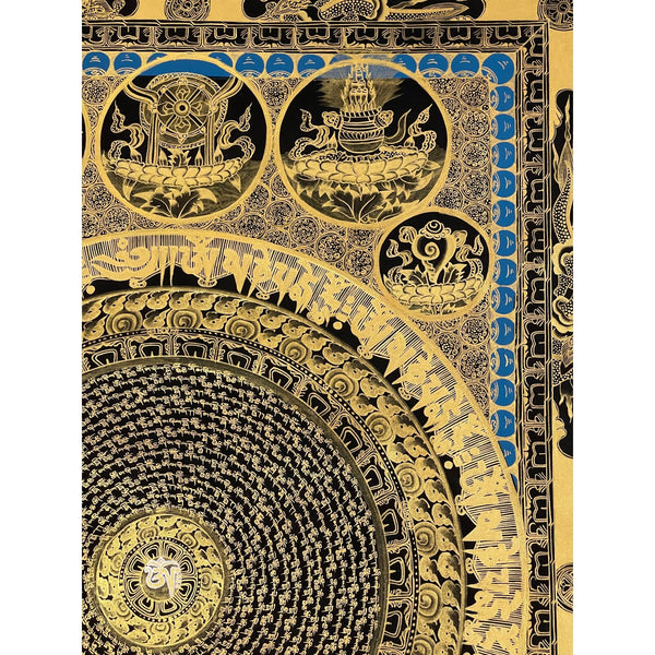 Om Mantra Mandala Large Thangka - Art Of Tibet