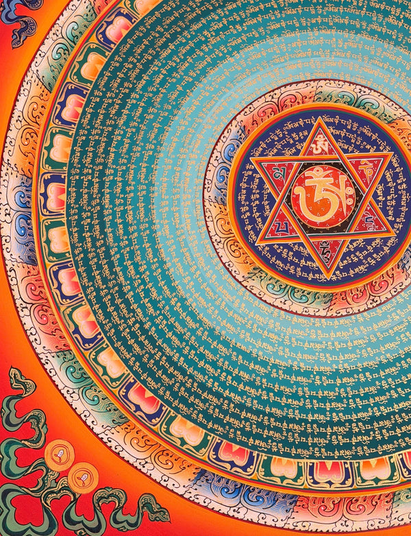 Om Mantra Mandala Thangka - Art Of Tibet