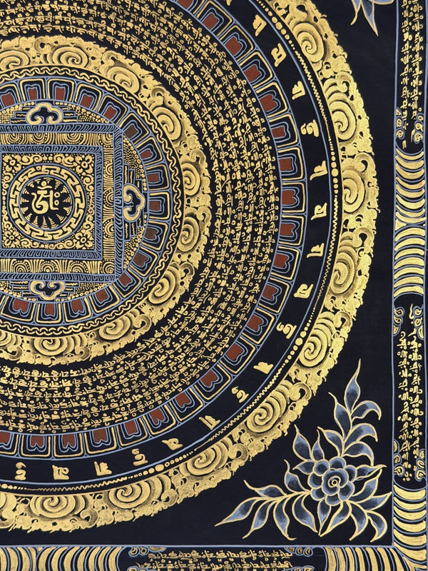 Om Mantra Mandala Thangka - Art Of Tibet