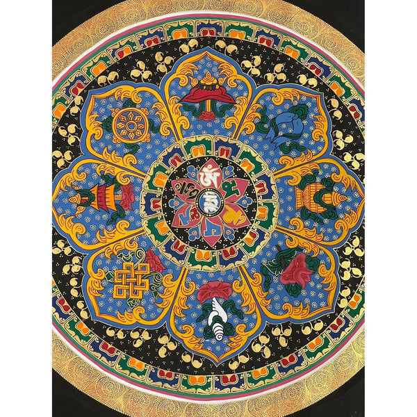 Om Mantra Mandala Thangka - Art Of Tibet