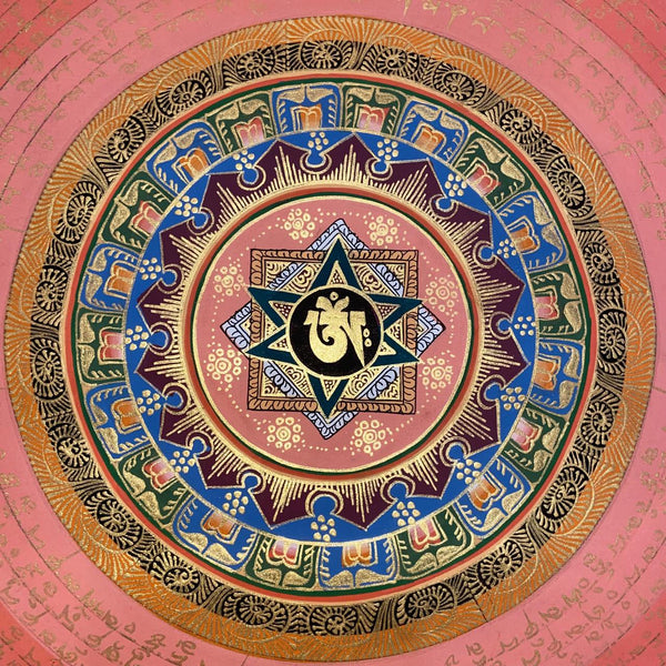 Om Mantra Mandala Thangka - Art Of Tibet