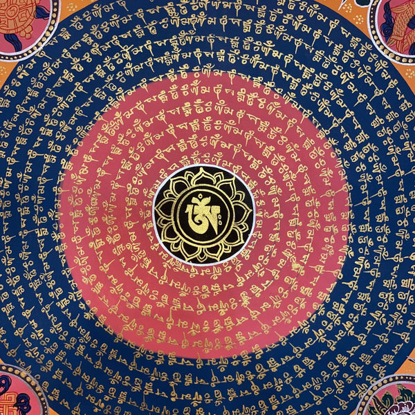 Om Mantra Mandala Thangka - Art Of Tibet