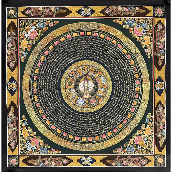 Om Mantra Mandala Thangka - Art Of Tibet