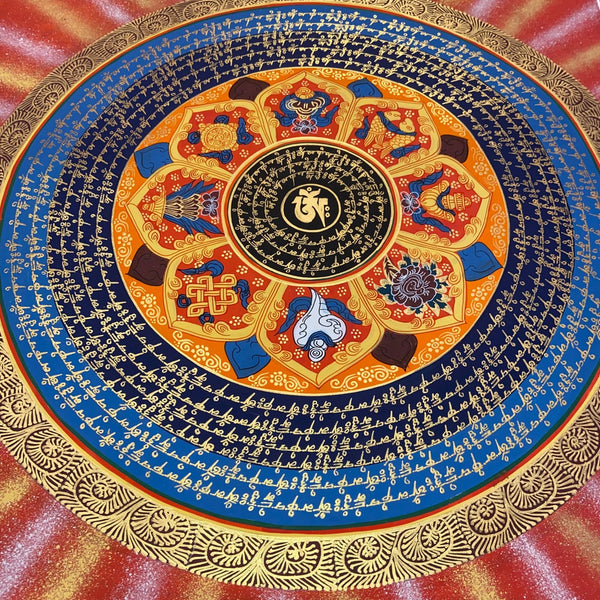 Om Mantra Mandala Thangka - Art Of Tibet