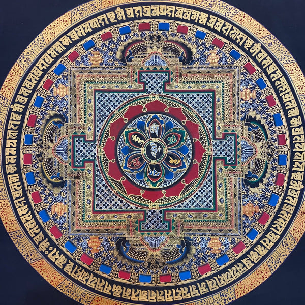 Om Mantra Mandala Thangka - Art Of Tibet