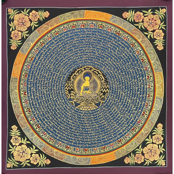 Om Mantra Mandala Thangka - Art Of Tibet
