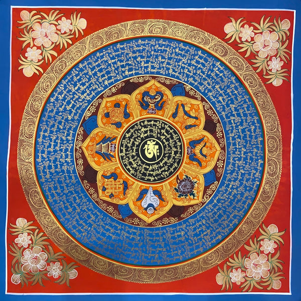 Om Mantra Mandala Thangka - Art Of Tibet