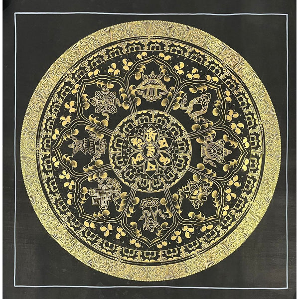 Om Mantra Mandala Thangka - Art Of Tibet