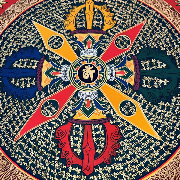 Om Mantra Mandala Thangka - Art Of Tibet