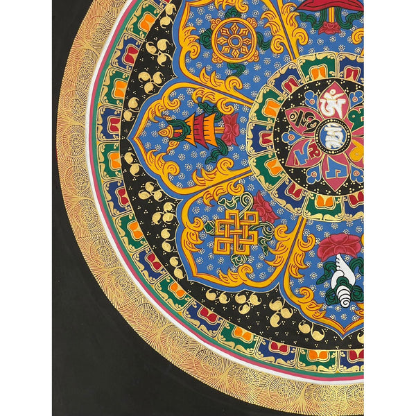Om Mantra Mandala Thangka - Art Of Tibet