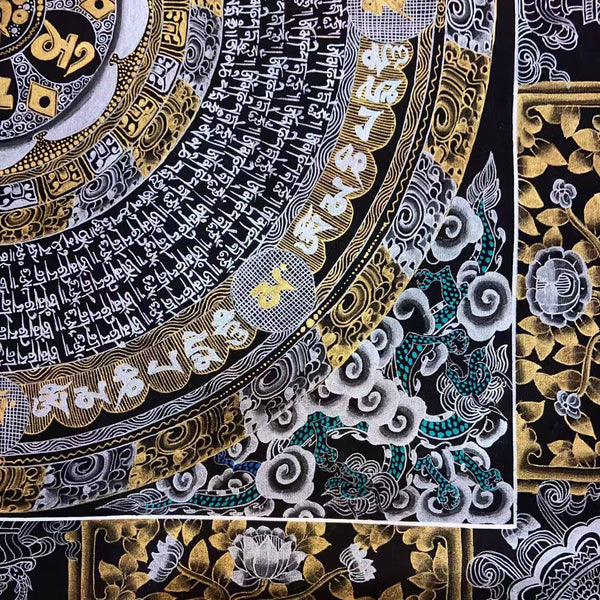 Om Mantra Mandala Thangka - Art Of Tibet
