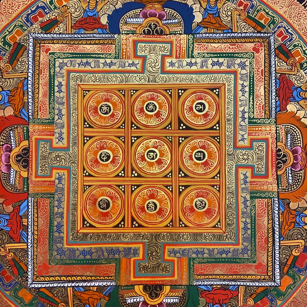 Om Mantra Mandala Thangka - Art Of Tibet