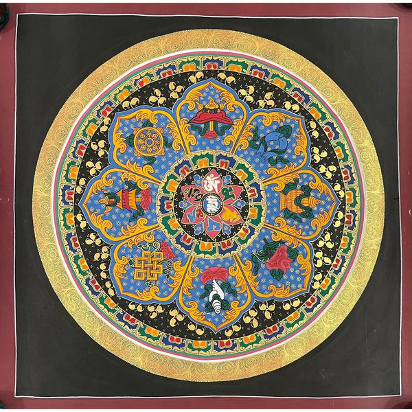 Om Mantra Mandala Thangka - Art Of Tibet