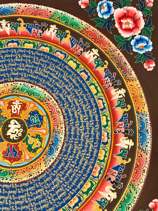 Om Mantra Mandala Thangka - Art Of Tibet