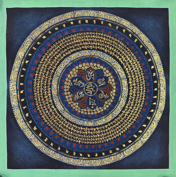 Om Mantra Mandala Thangka - Art Of Tibet