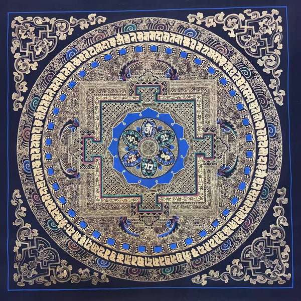 Om Mantra Mandala Thangka - Art Of Tibet