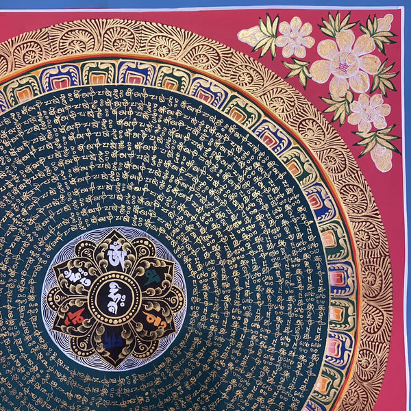 Om Mantra Mandala Thangka - Art Of Tibet