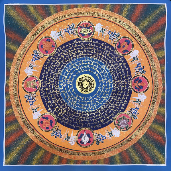 Om Mantra Mandala Thangka - Art Of Tibet