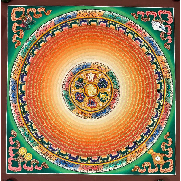 Om Mantra Mandala Thangka - Art Of Tibet