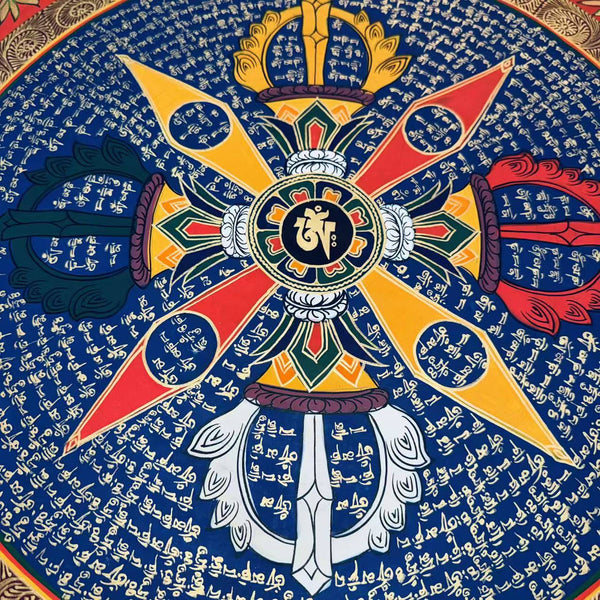 Om Mantra Mandala Thangka - Art Of Tibet