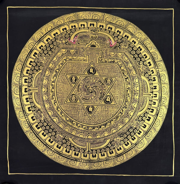 Om Mantra Mandala Thangka - Art Of Tibet