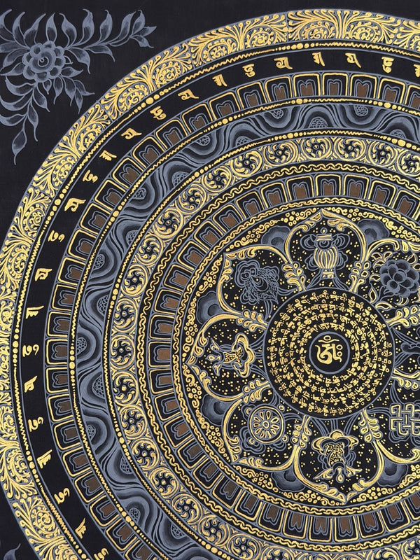 Om Mantra Mandala Thangka - Art Of Tibet