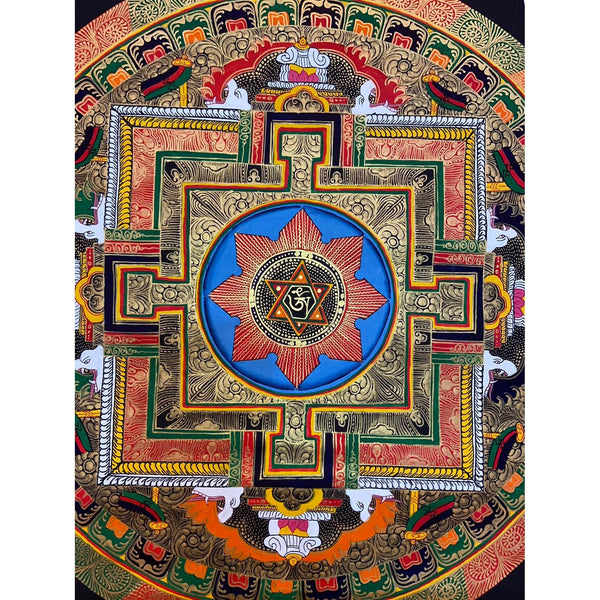 Om Mantra Mandala Thangka - Art Of Tibet