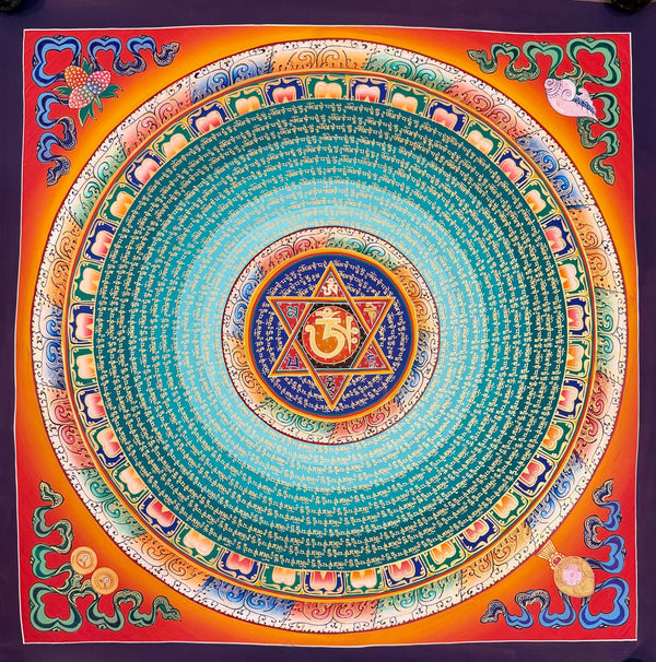Om Mantra Mandala Thangka - Art Of Tibet