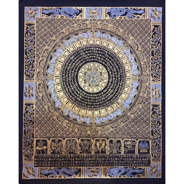 Om Mantra Mandala Thangka - Art Of Tibet