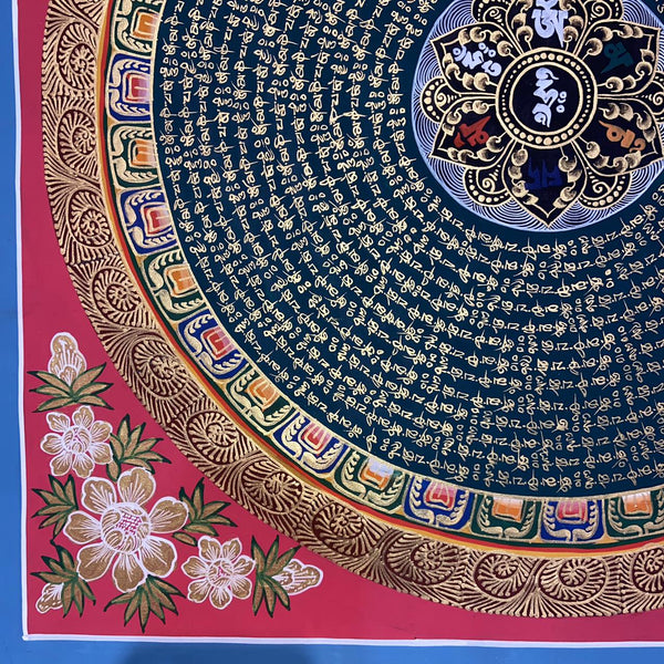Om Mantra Mandala Thangka - Art Of Tibet