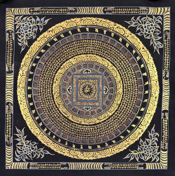 Om Mantra Mandala Thangka - Art Of Tibet