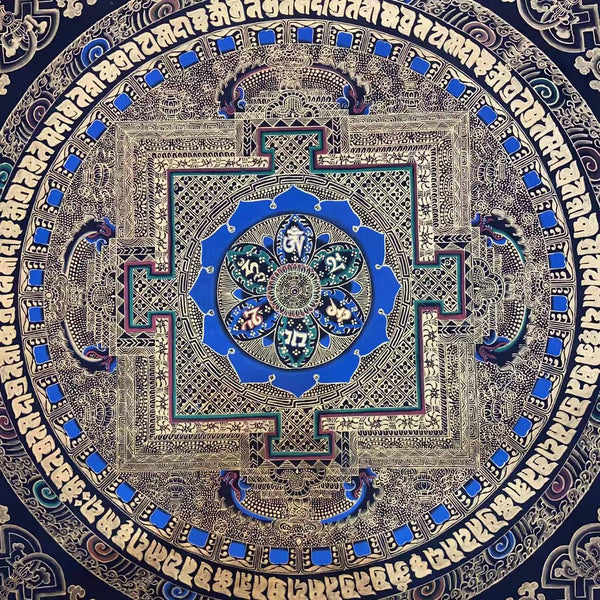 Om Mantra Mandala Thangka - Art Of Tibet