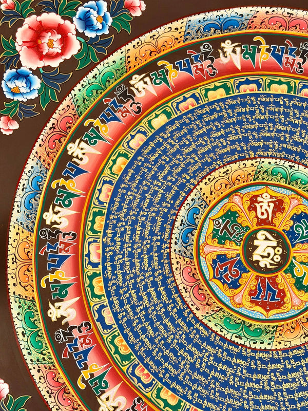 Om Mantra Mandala Thangka - Art Of Tibet