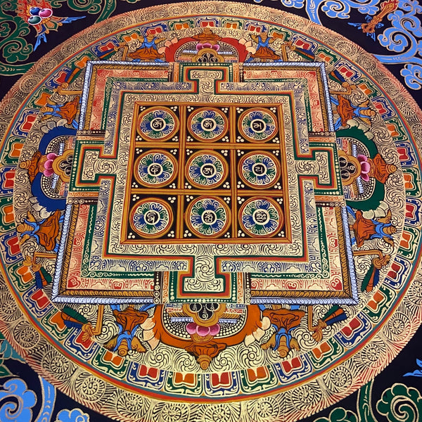 Om Mantra Mandala Thangka - Art Of Tibet