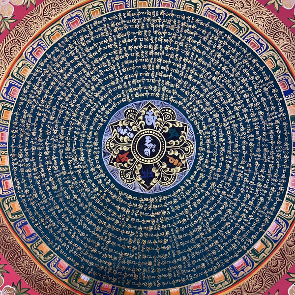 Om Mantra Mandala Thangka - Art Of Tibet
