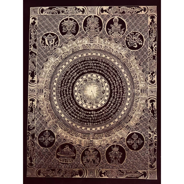 Om Mantra Mandala Thangka - Art Of Tibet
