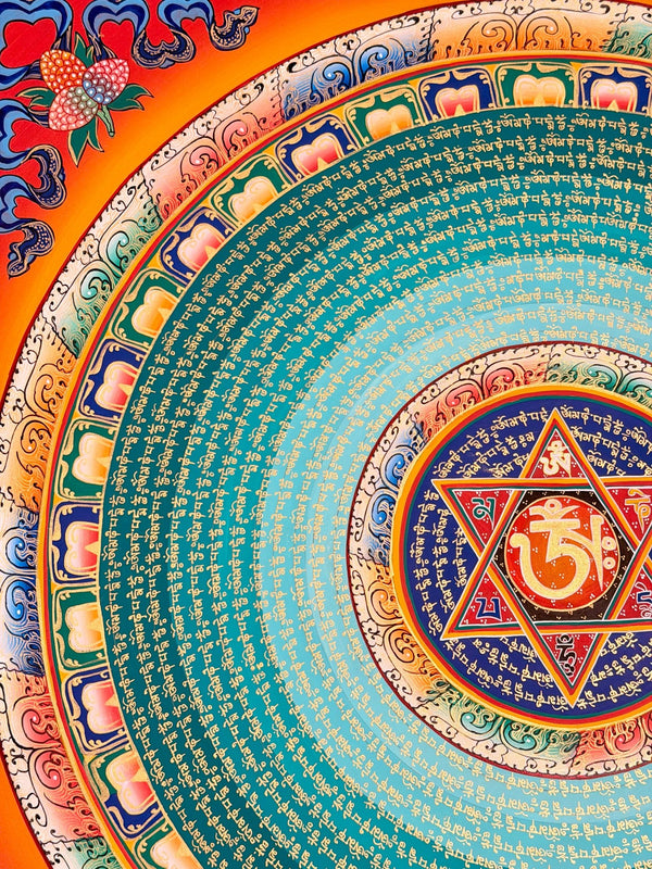 Om Mantra Mandala Thangka - Art Of Tibet