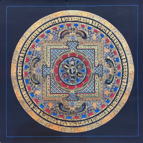 Om Mantra Mandala Thangka - Art Of Tibet