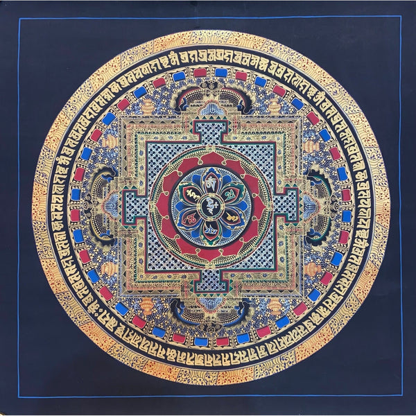 Om Mantra Mandala Thangka - Art Of Tibet