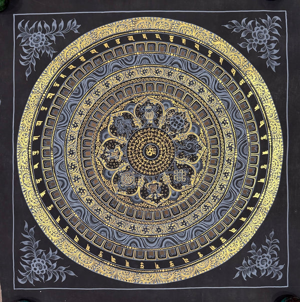 Om Mantra Mandala Thangka - Art Of Tibet