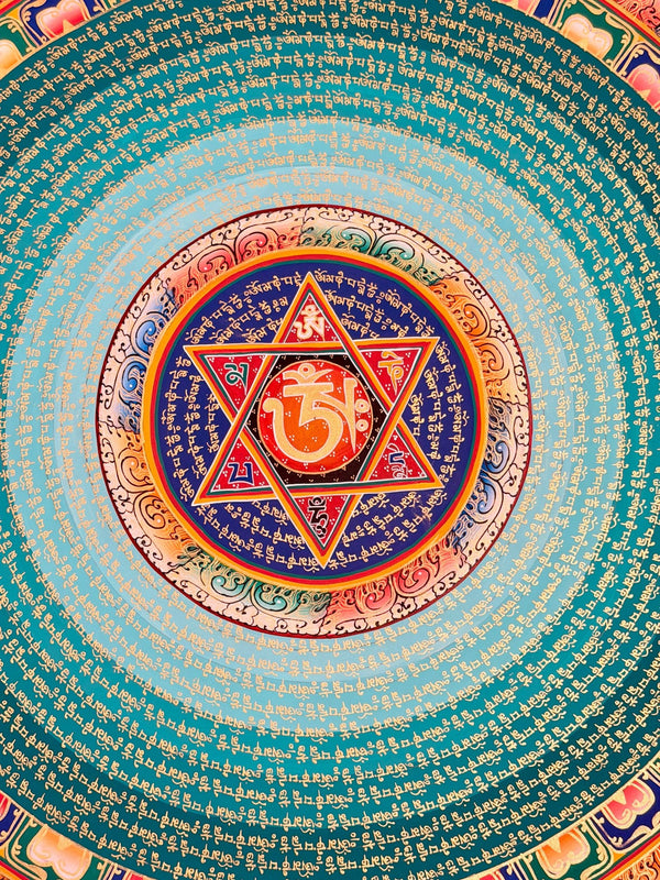 Om Mantra Mandala Thangka - Art Of Tibet