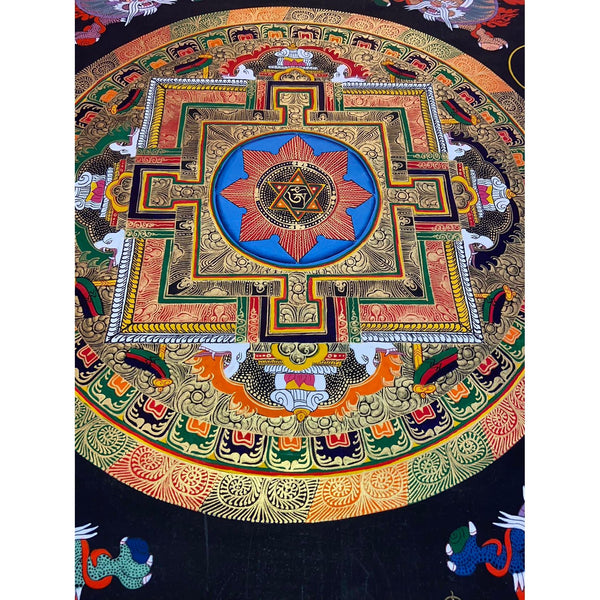 Om Mantra Mandala Thangka - Art Of Tibet