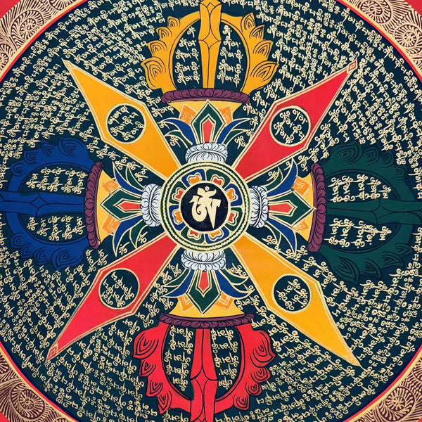 Om Mantra Mandala Thangka - Art Of Tibet